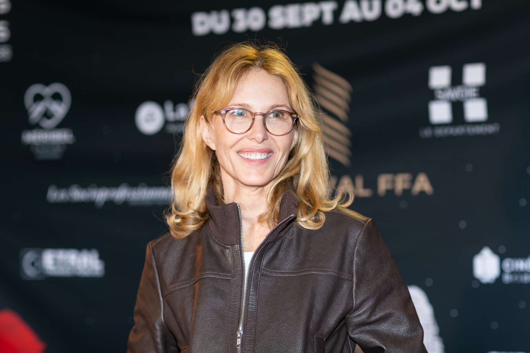 Pascale Arbillot, souriante, au Festival du film francophone d’Angoulême