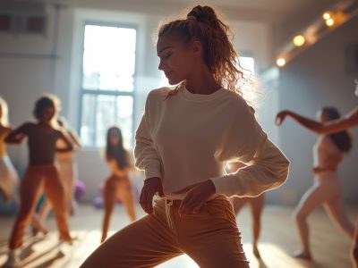 Dance Teacher Guiding Students in a Studio ;dance, teacher, guiding, students, studio, culture, learning, education, movement, practice, choreography, training, instruction ;Canon EF 35mm, f1. 8, photography, intricated details, high on details, ultra realistic, HD, HDR, 8K, real life --ar 16:9 --v 6.1 Job ID: a8dba491-232b-4af4-8797-c7193bd0e704